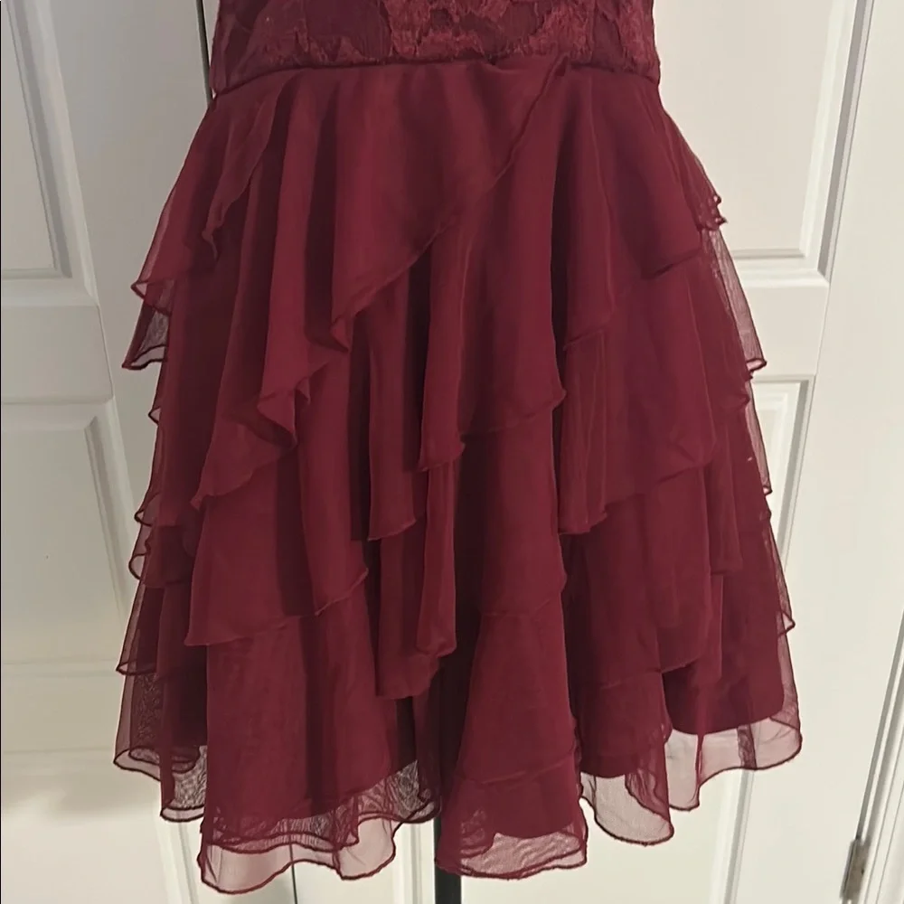 Love Reign Vintage Y2K Strapless Prom Dress Sweetheart Neckline Lace Ruffle - Picture 3 of 10